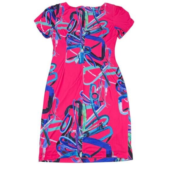 FRANK LYMAN Fuchsia Royal Sheath Dress Size 8 - Picture 4 of 7